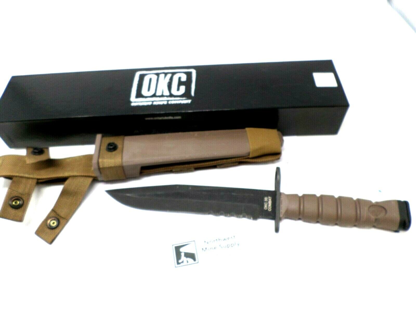 Genuine NEW US Marines Corps USMC Ontario OKC 3S Combat Bayonet Knife & Scabbard