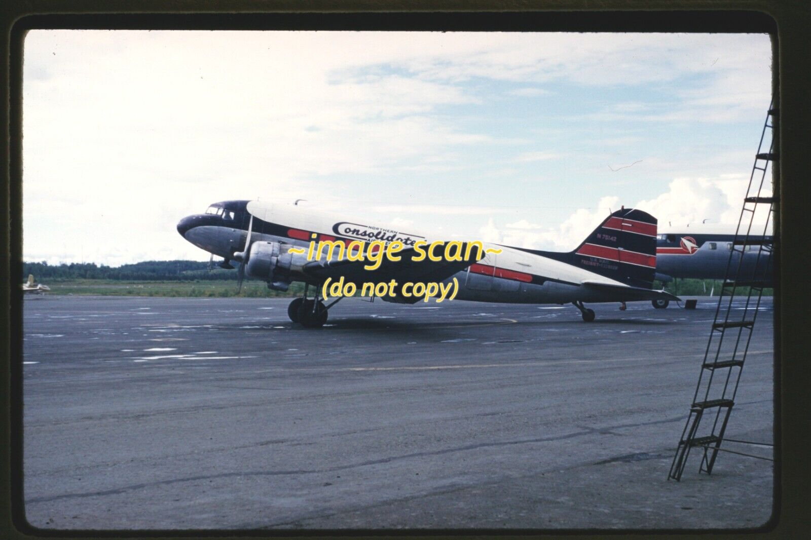Northern Consolidated Airlines Aircraft at Anchorage in 1957, Orig. Slide o20b