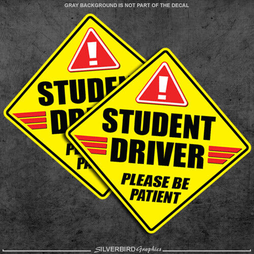 2x Student Driver Sticker Please Be Patient Safety Driver Vehicle Bumper car 4