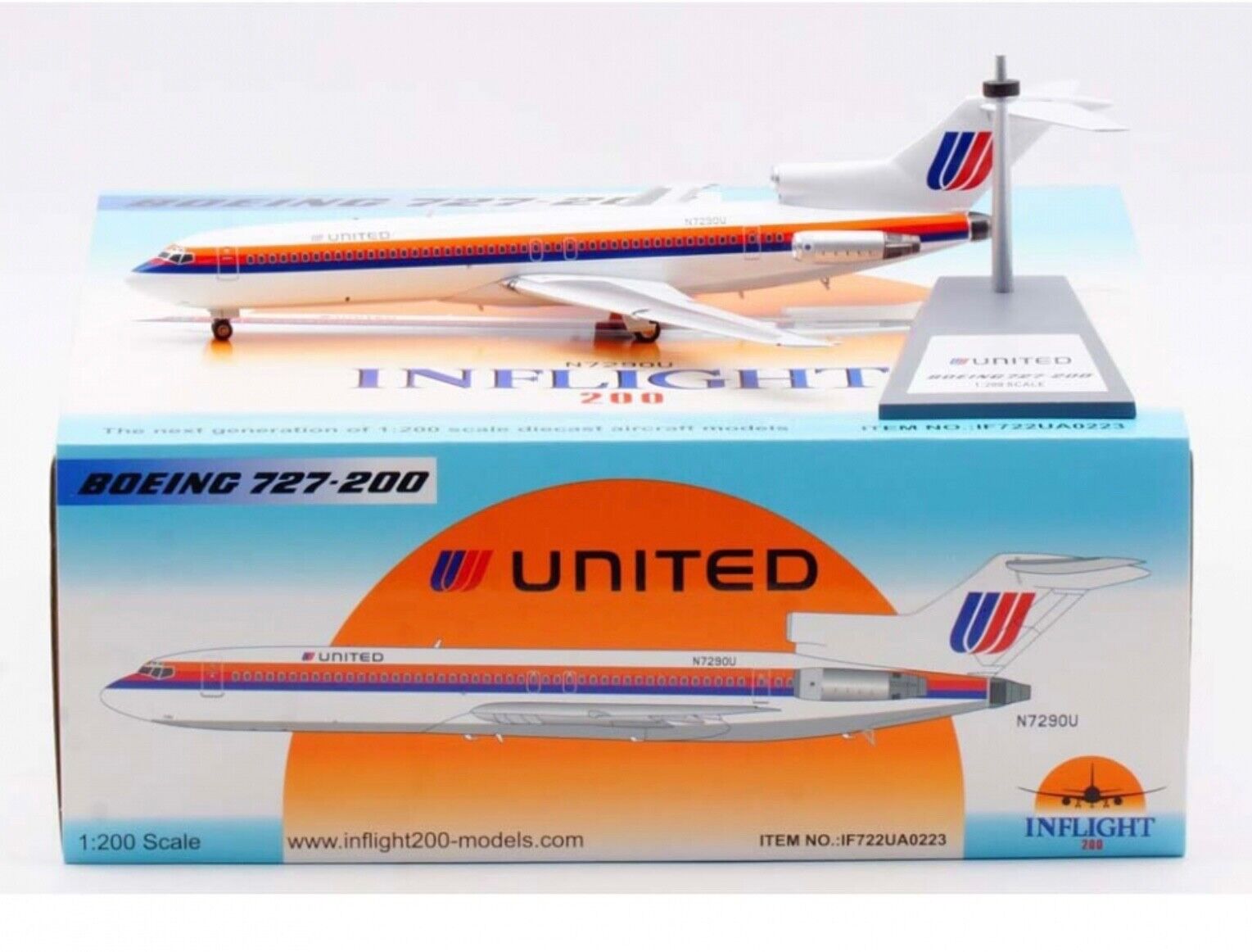 Inflight 200 UNITED B 727-200 “Saul Bass”, Reg. N7290U, #IF722UA0223