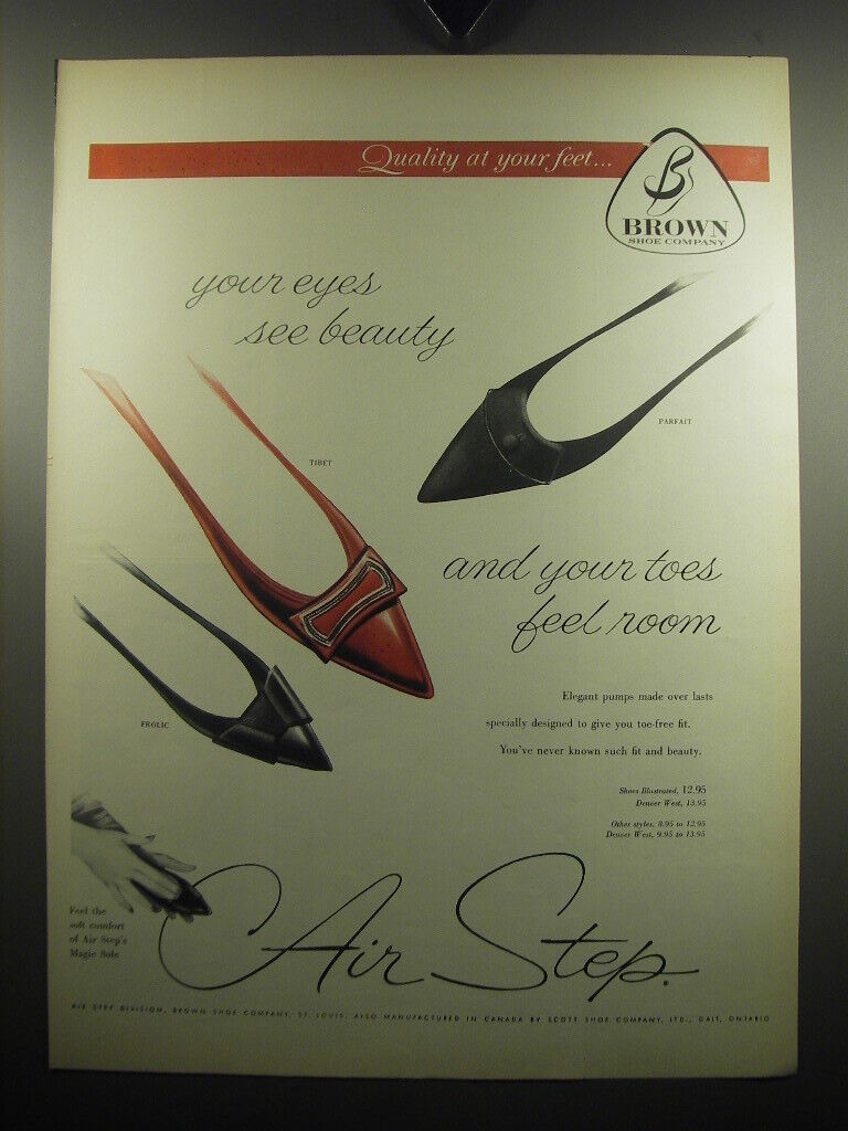 1957 Brown Air Step Shoes Advertisement - Parfait, Tibet, Frolic