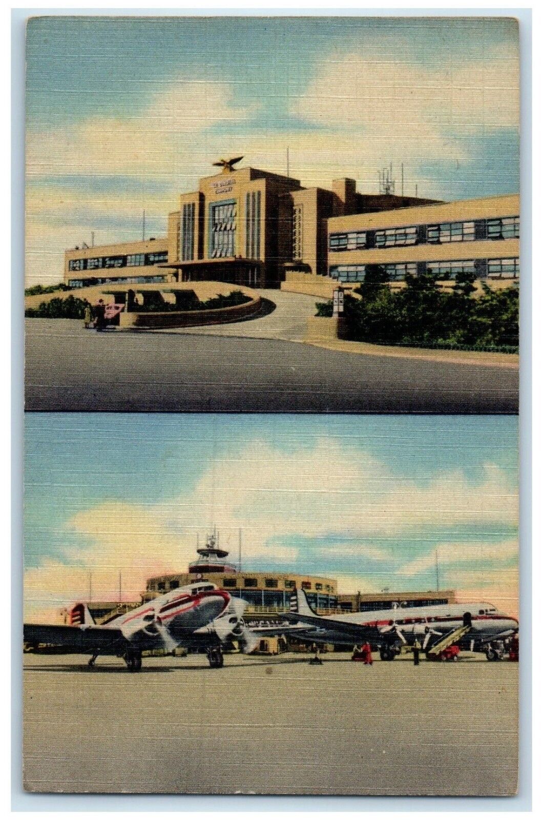 1952 Administration Building La Guardia Airport New York City New York Postcard