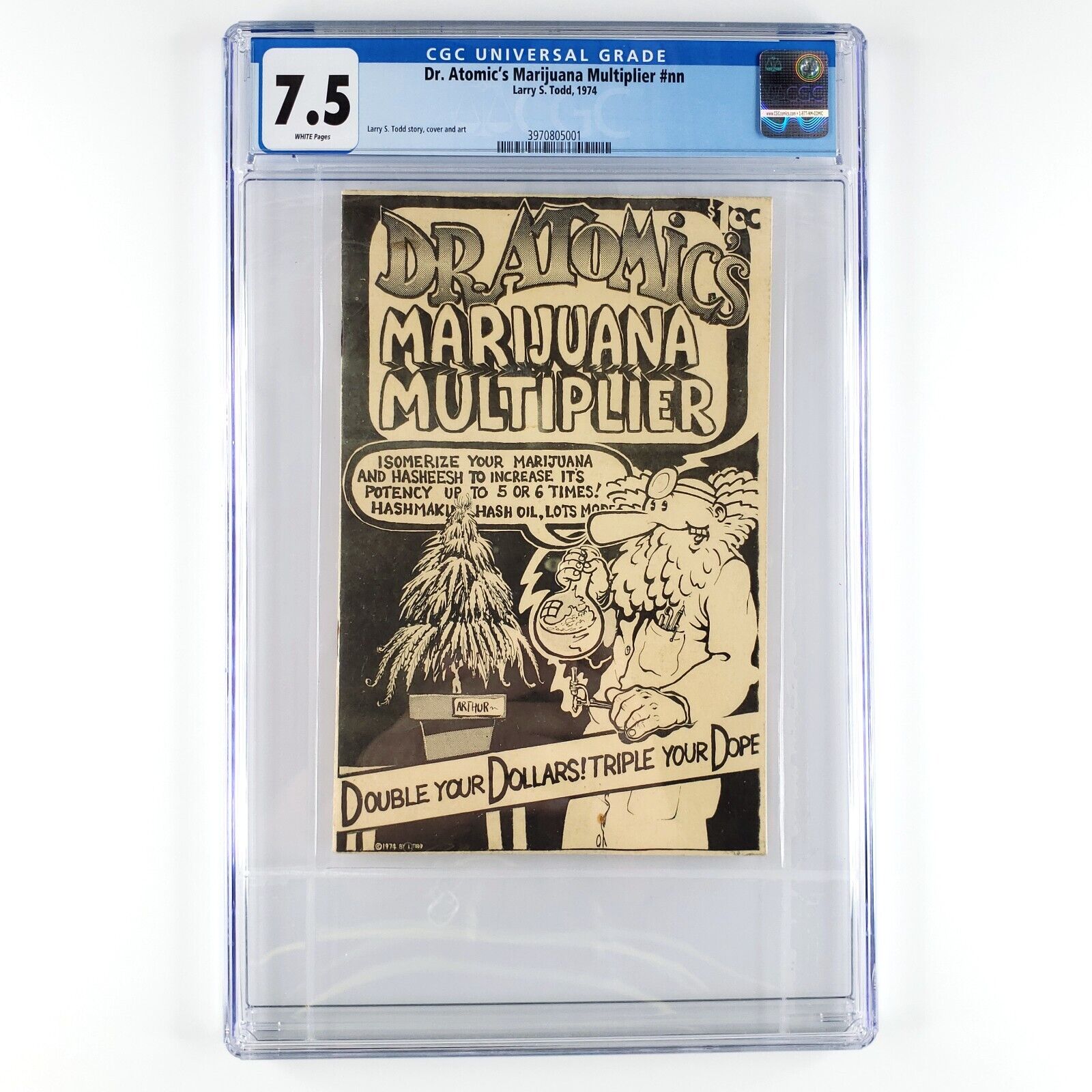 Dr Atomic\'s Marijuana Multiplier Comic Book 1970s Larry S Todd 7.5 Graded A285