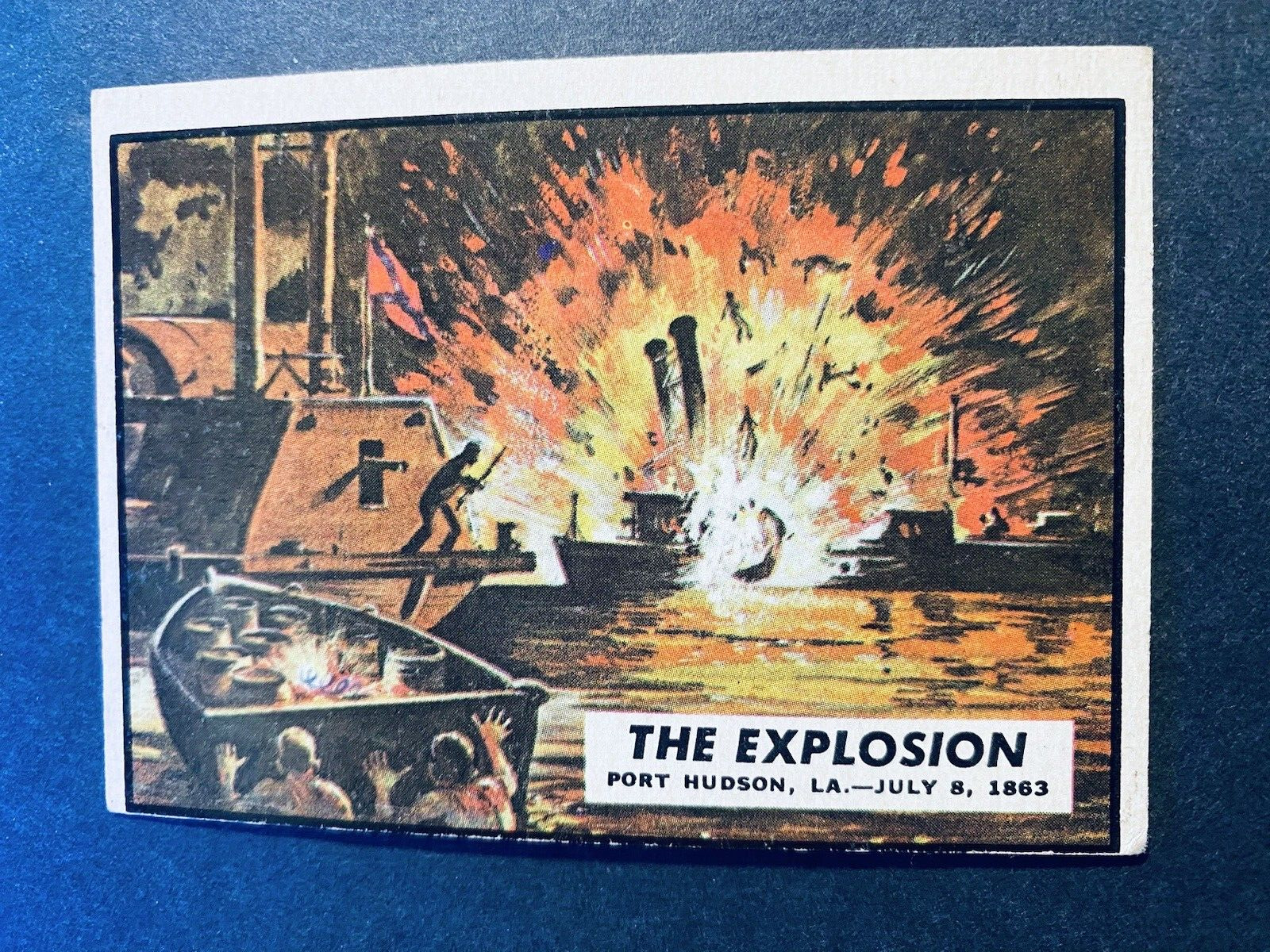 1962 Topps Civil War News Card The Explosion Card #49