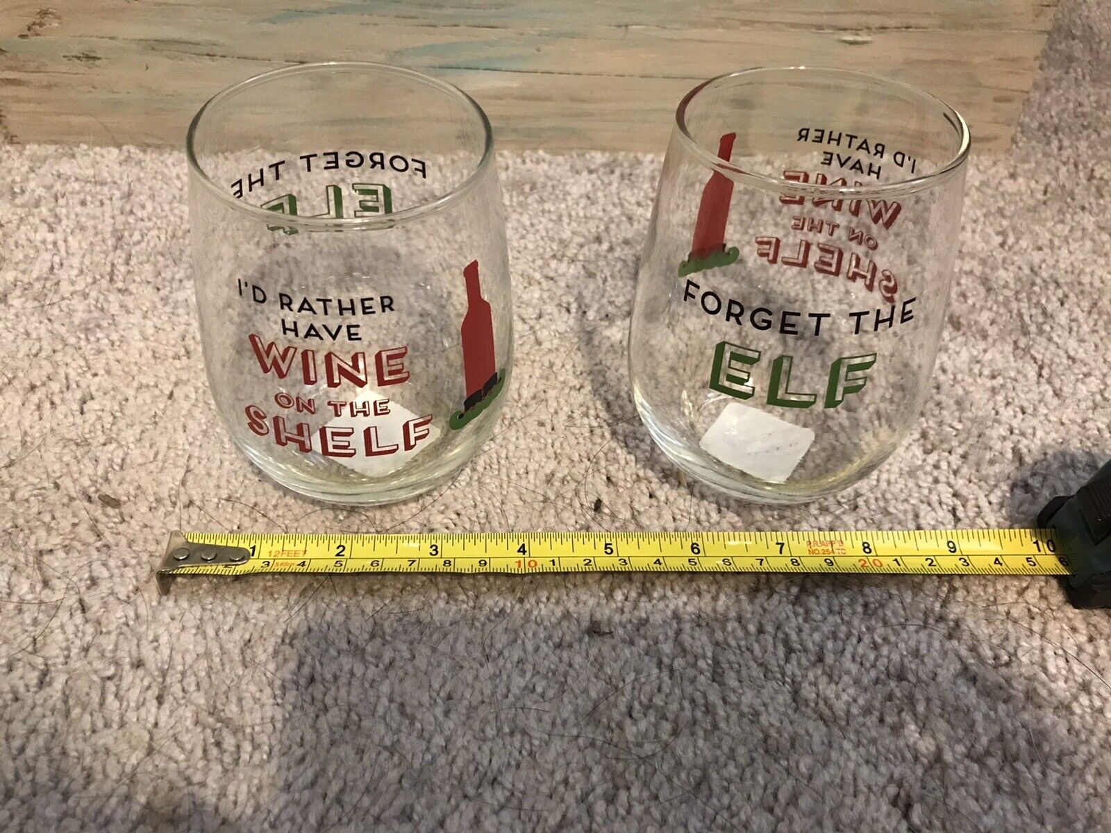 Glasses Forget The Elf I’d Rather Have Wine On The Shelf. Reduced Price For Xmas