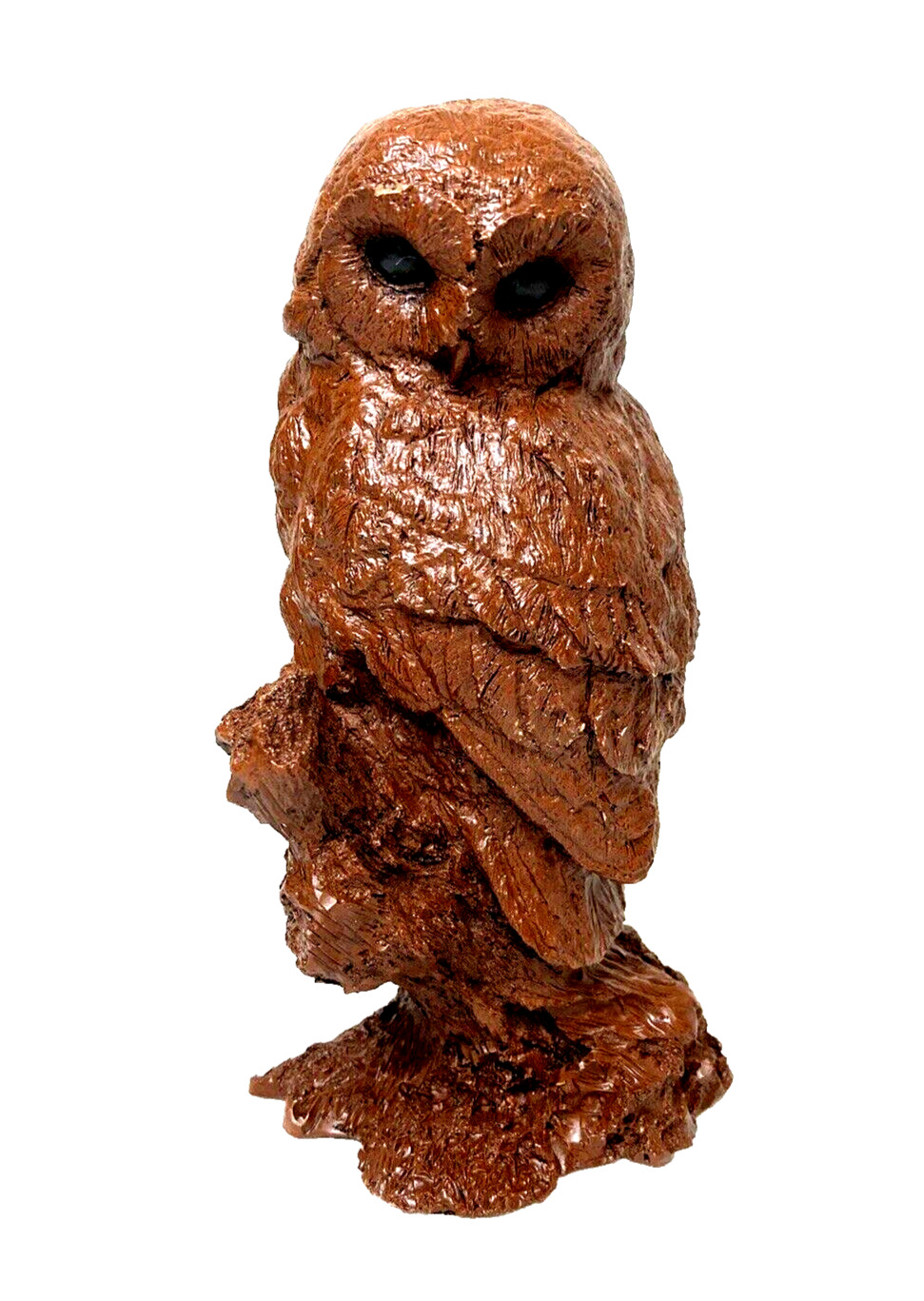 Vtg Red Mill Mfg Owl Figurine Pecan Resin 6.5\
