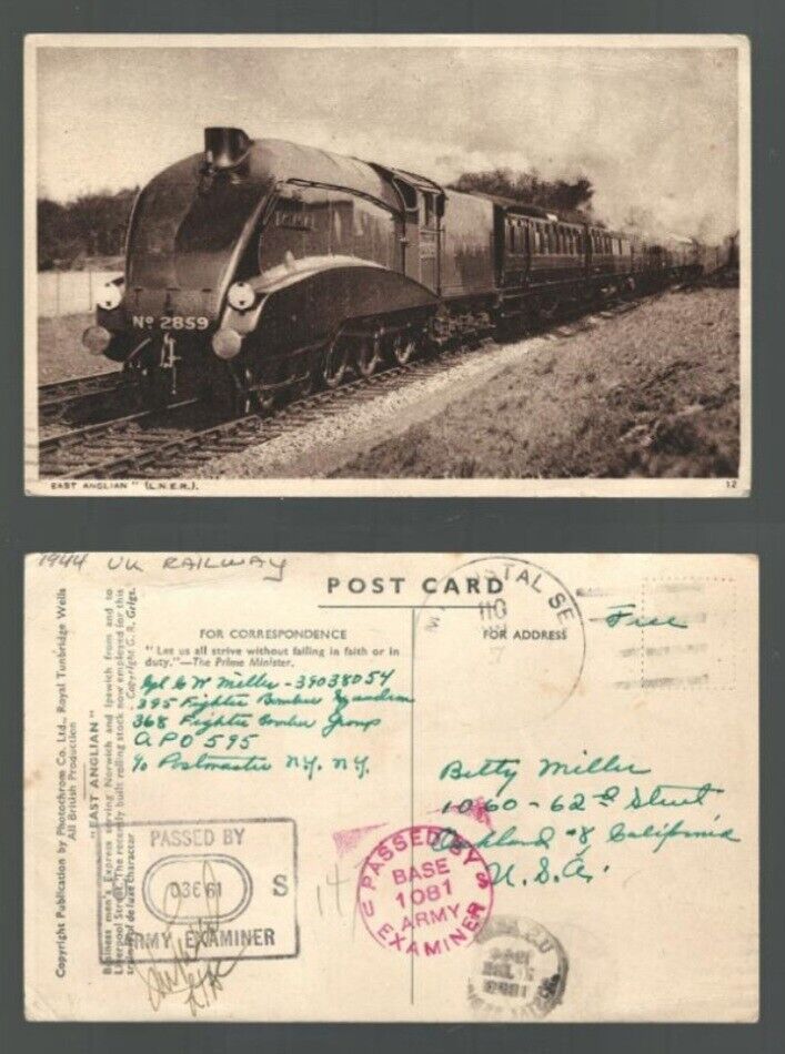 Postcard East Anglian British Railway Express 1944 Chilbolton England - Oakland