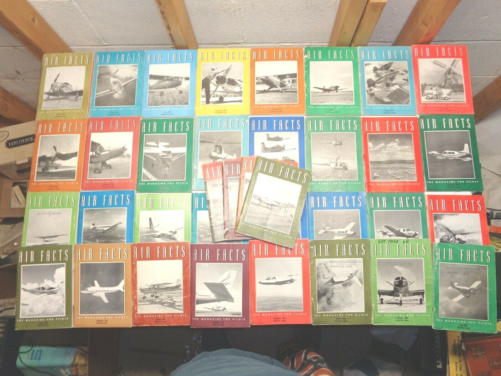 Vintage Lot of 36 AIR FACTS~The Magazine For Pilots~1947-1966