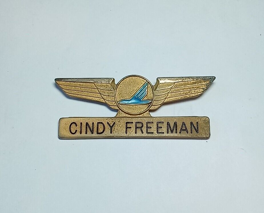Vintage Piedmont Airlines Named Flight Attendant Stewardess Wings Badge Pin
