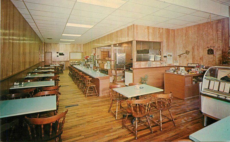 Ouray Colorado Nugget Restaurant 1960s Petley roadside Postcard Interior 21-8882