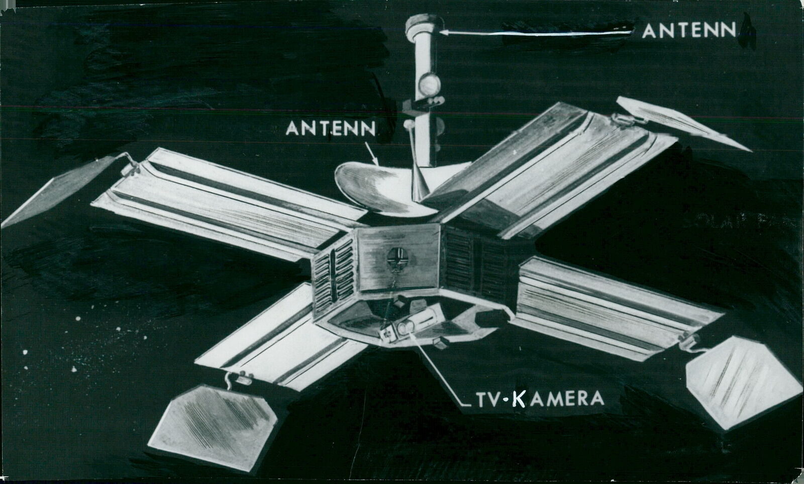 Illustration of underside of Mariner 4 space re... - Vintage Photograph 2335725