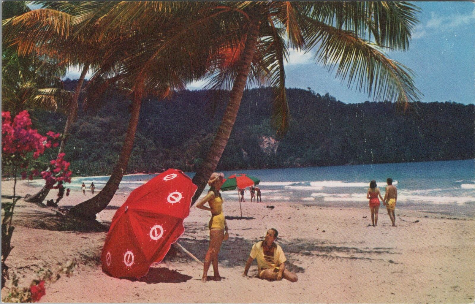 Postcard Pan American World Airways Trinidad Beach Maracas Bay 