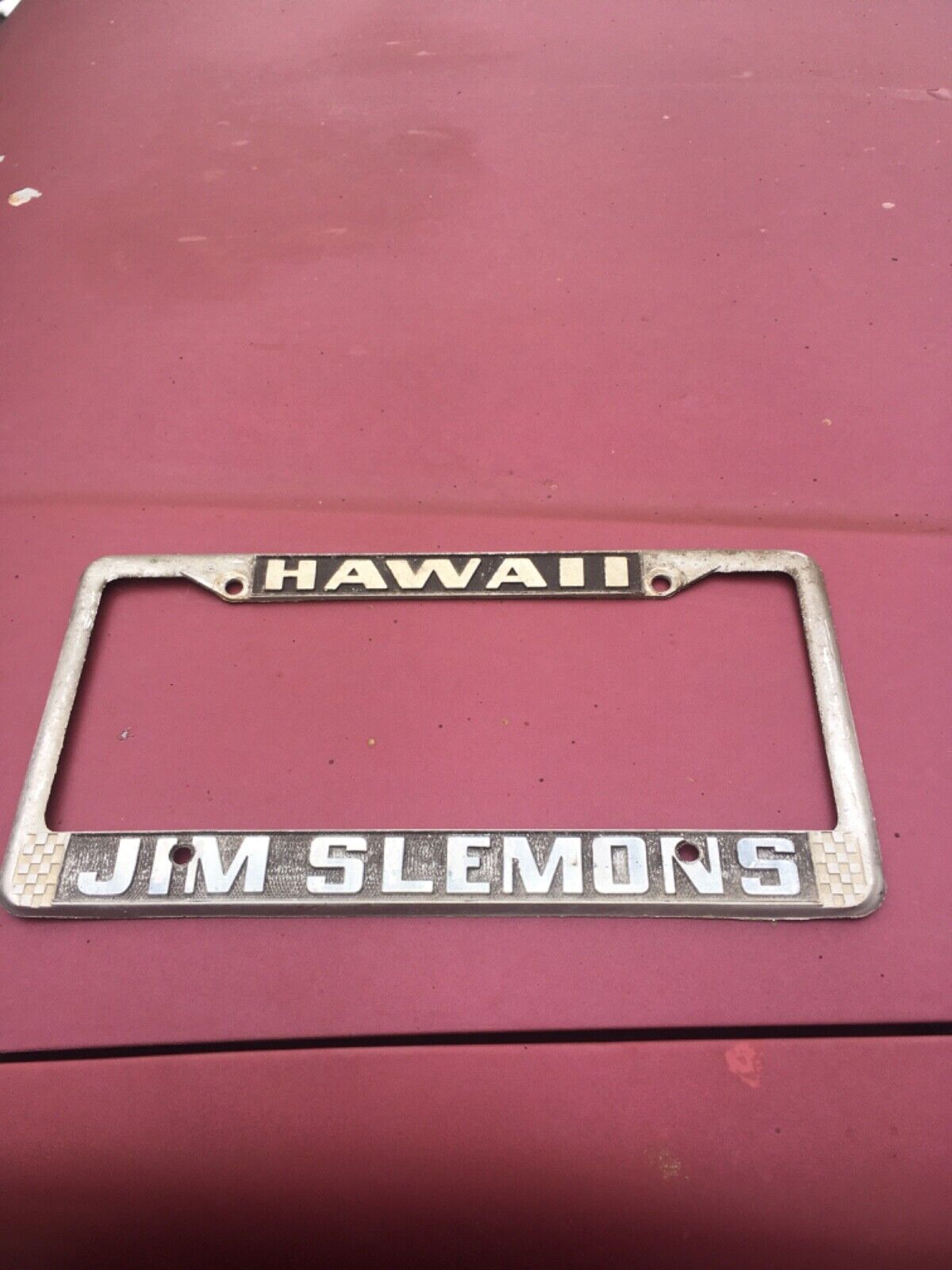 RARE Hawaii Jim Slemons Vintage License Plate Frame