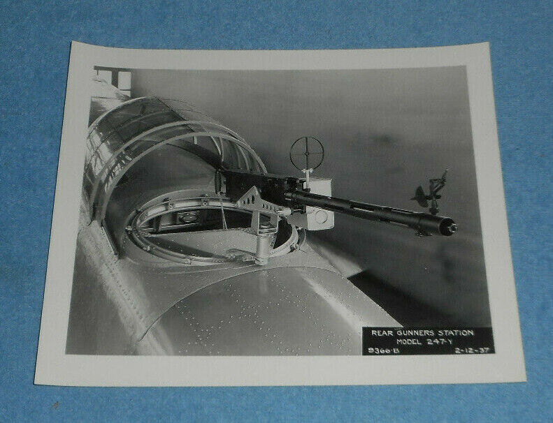 Vintage Photo Boeing Model 247Y Aircraft Rear Gunners Station 1937