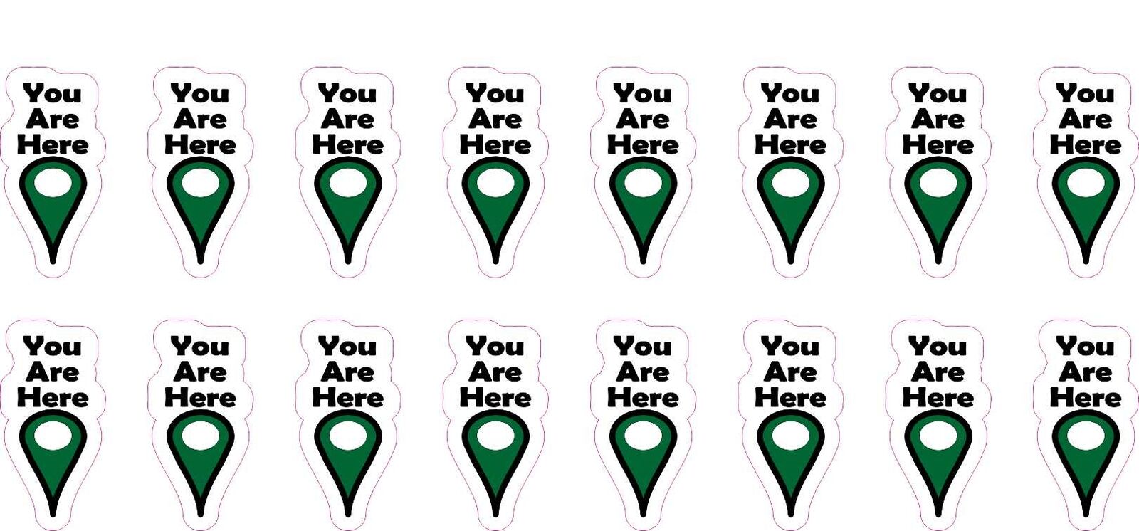 StickerTalk Green You Are Here Pointer Stickers, .5 inches x 1 inches
