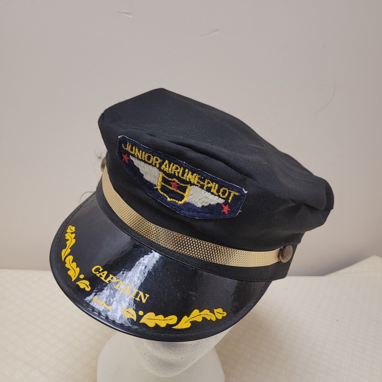 Junior Airline Pilot Captain Cap Hat Size S Vtg Toy Child Weisman Novelty