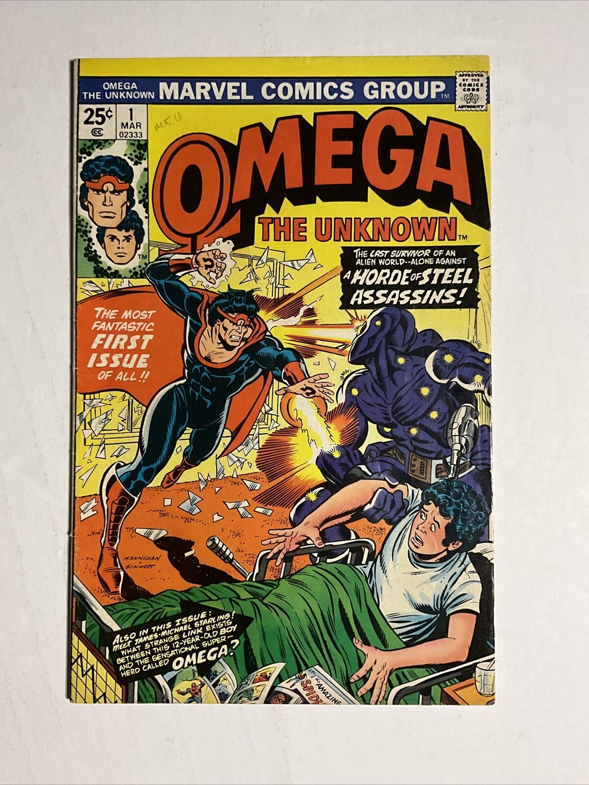 Omega The Unknown #1 (1976) 7.5 VF Marvel Bronze Age 1st App Comic Book