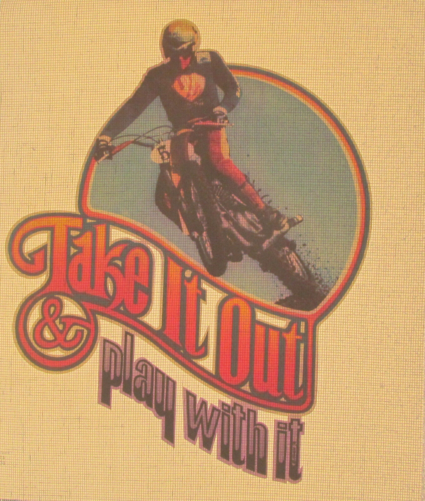 Take It Out Play With It MOTOCROSS - 1970s Iron on Heat Transfer