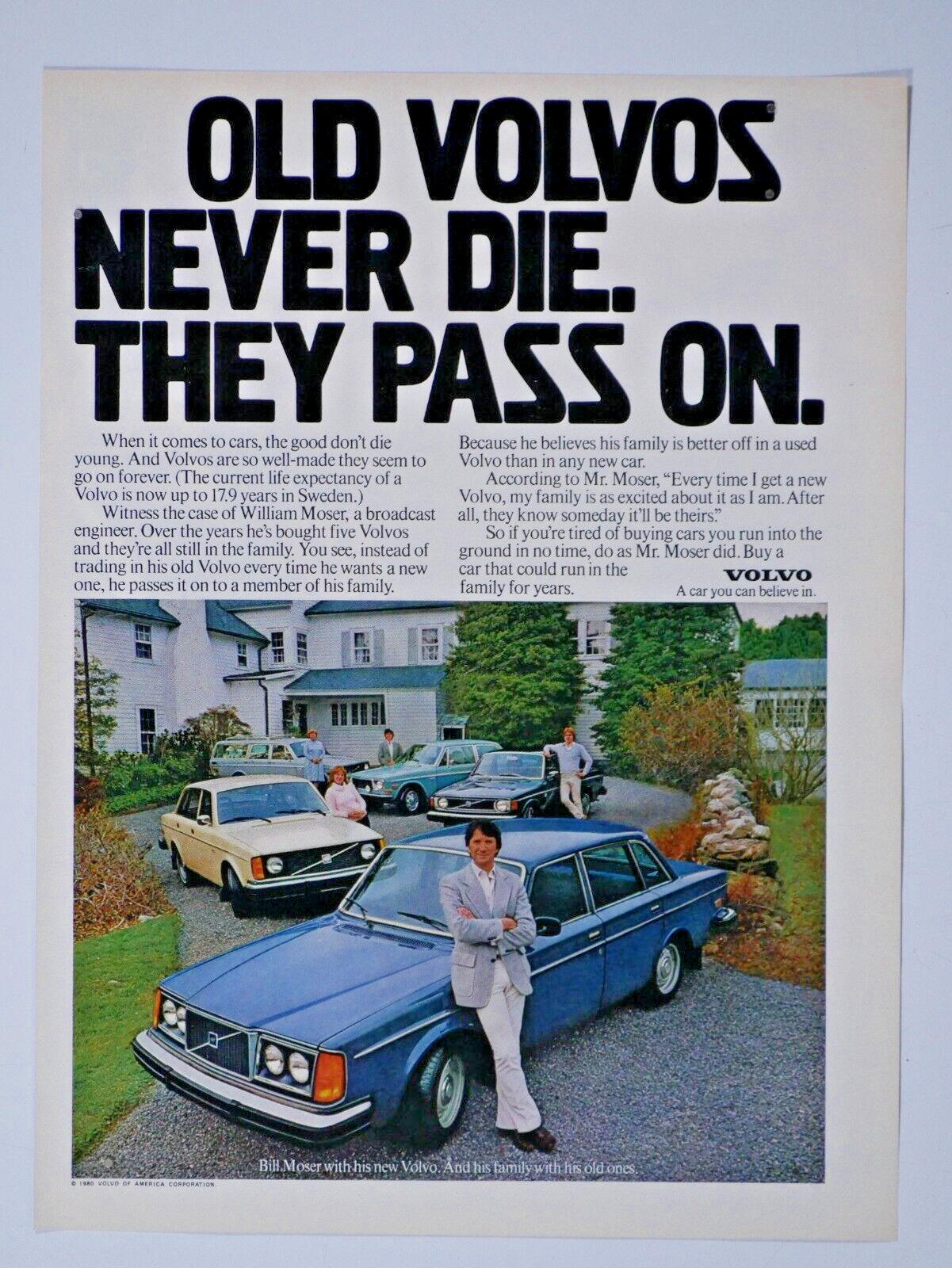 1983 Volvo Vintage Old Volvos Never Die Original Print Ad 8.5 x 11\