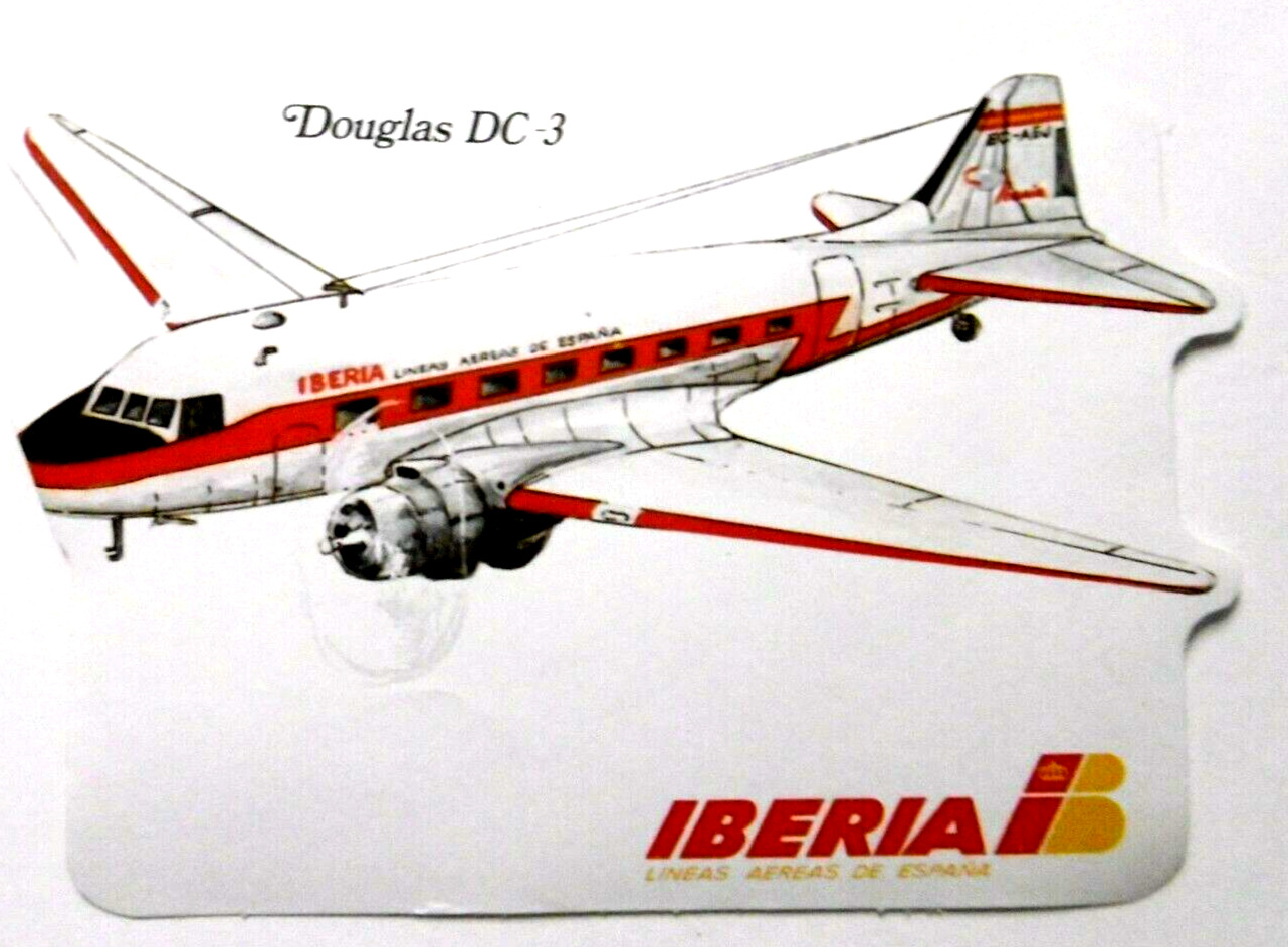 Promotional Stickers Iberia Douglas DC-3 Airline Spain Airline 80er
