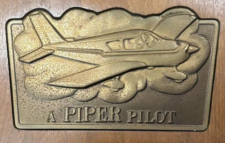 Vintage 1960’s PIPER CUB Aviation PILOT Sign Wall Plaque Airplane Airport 7.5x9”