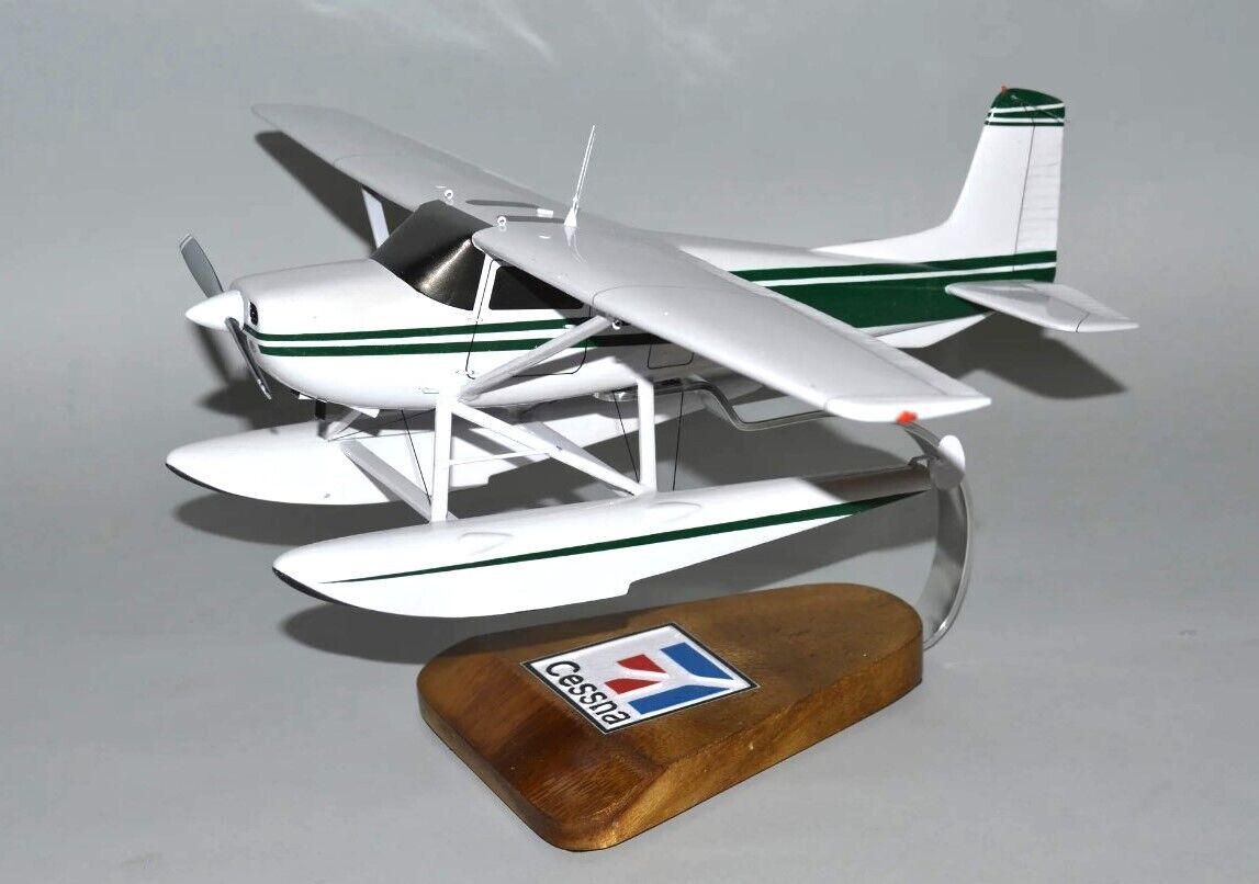 Cessna 180 Float Sea Plane Private Desk Top Display 1/24 Model SC Airplane New