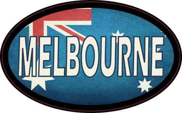 4inx2.5in Oval Australian Flag Melbourne Sticker Car Truck Vehicle Bumper Decal