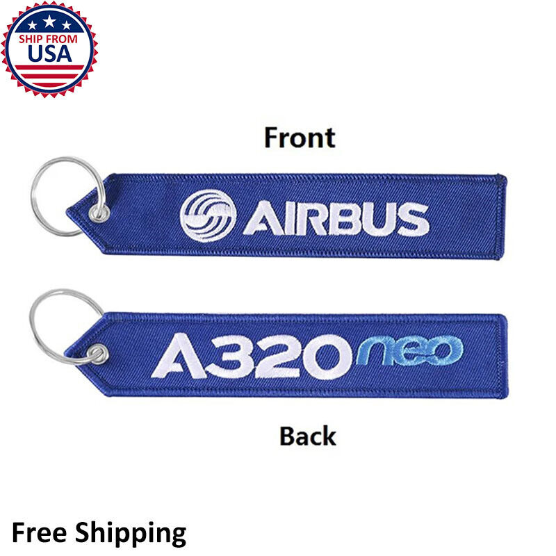 Airbus A320 Neo Jet Company Airline Pilot Flight Crew Blue Keychain Tag