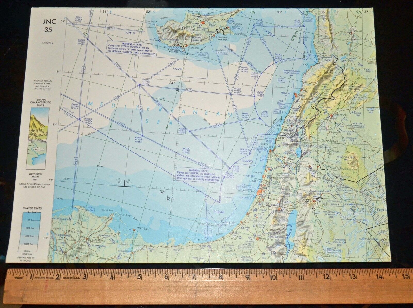 Vintage JNC 35 Edition 2 Jet Navigation Chart 1980 Aeronautical Map DMAAC 