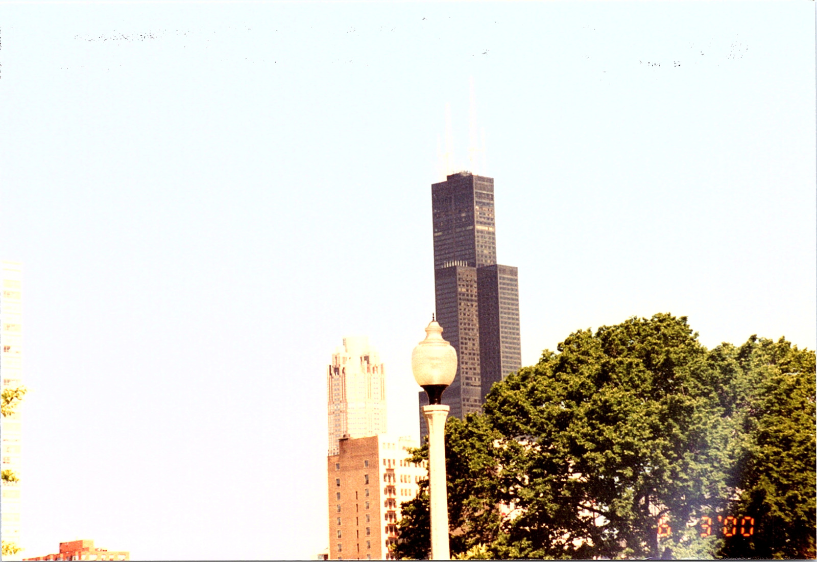 Vintage 2000s Found Photo - Beautiful Chicago City Skyline On A Sunny Summer Day