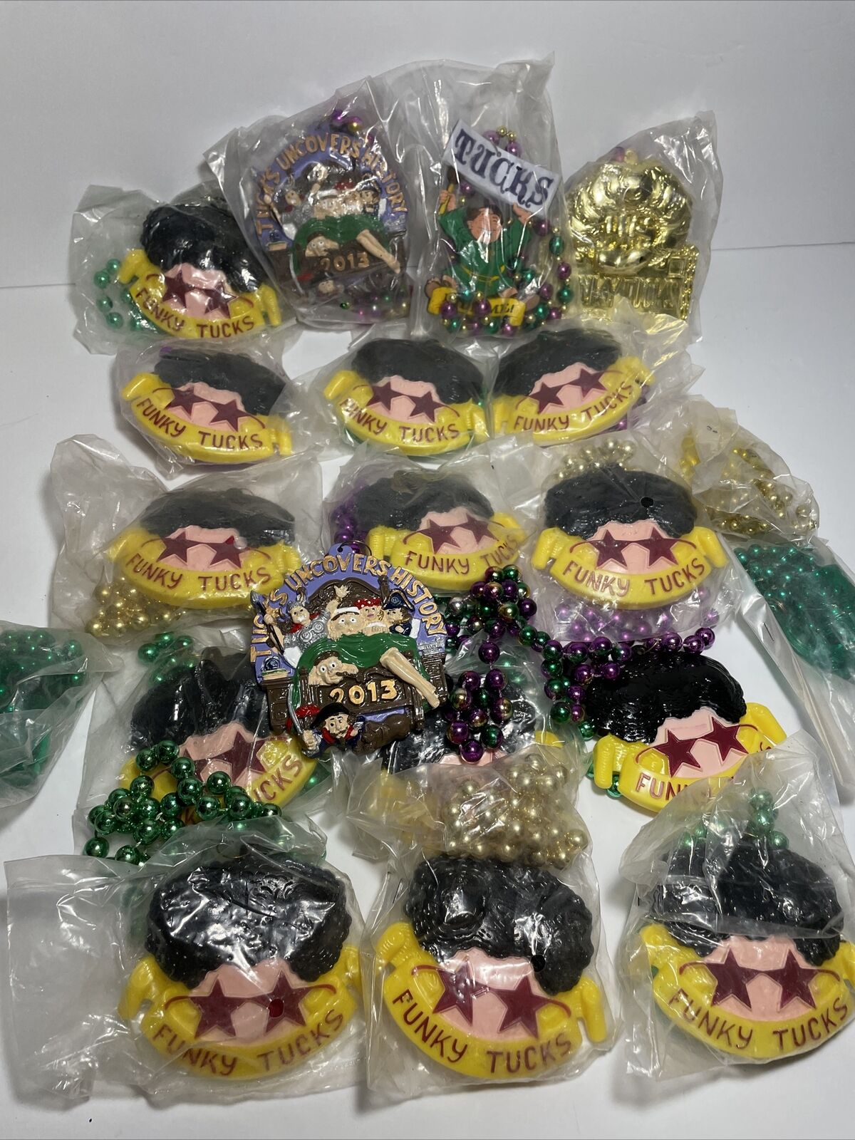 Lot of 20 Different Krewe of Tucks Throws  Mardi Gras Medallions Collectibles
