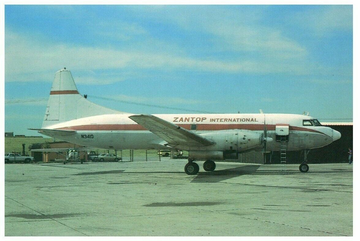 Zantop International Convair CV 640  Airplane Postcard 