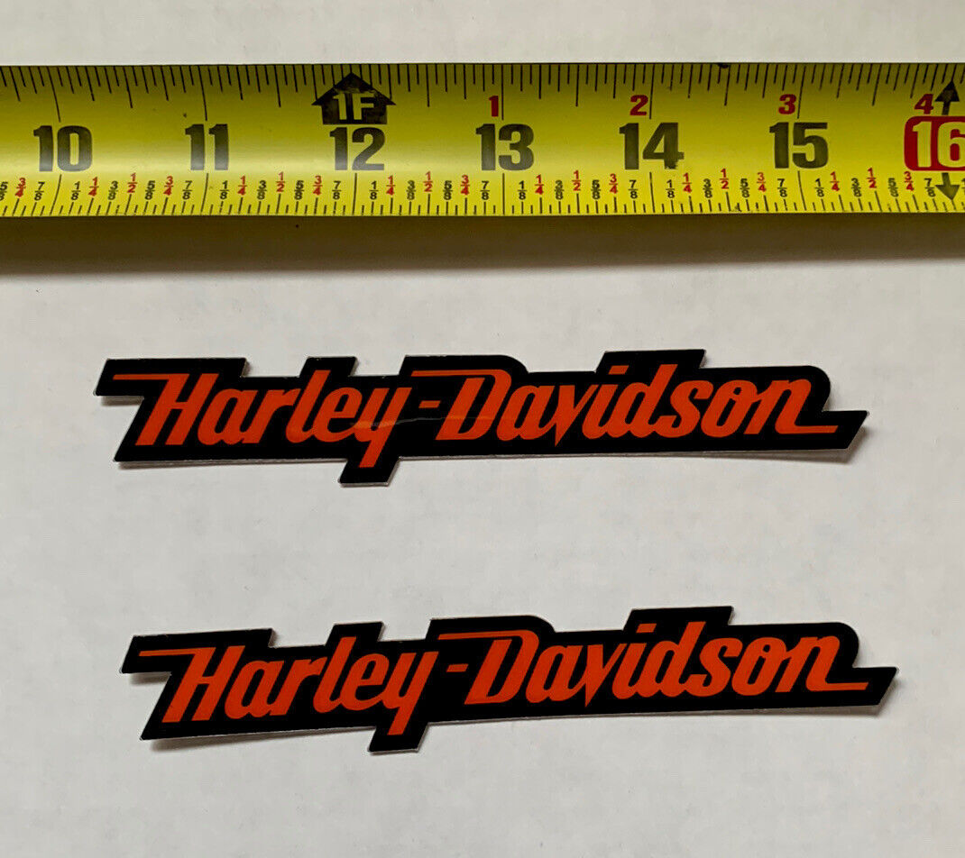 2 Pack Harley-Davidson Decals Stickers Orange/Black