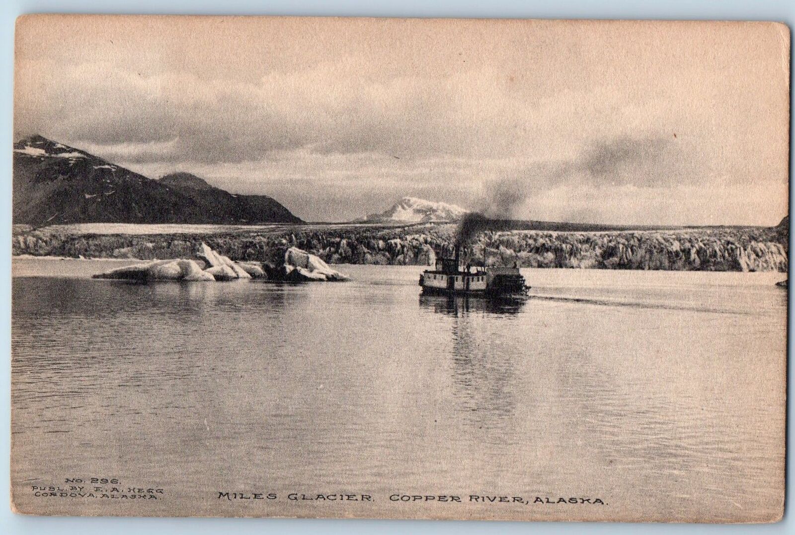 Copper River Alaska AK Postcard Miles Glacier Steamship Scenic View c1910's