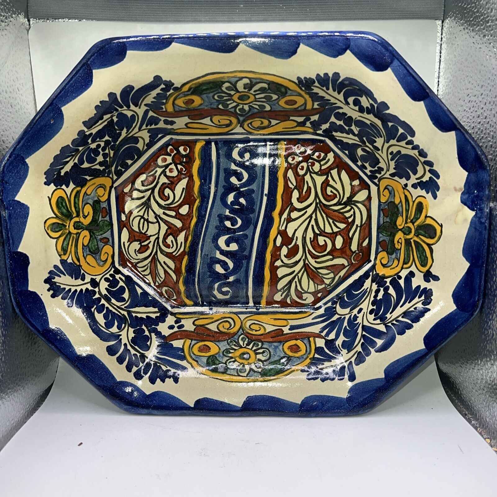 Beautiful Vintage Mexican Pottery Bowl Signed Alba Alavera