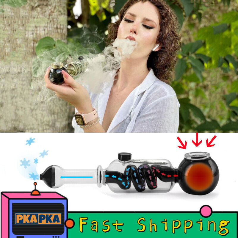 New 20cm Black Smoke Cooling pipe hookah Freeze Pipe GLYCERIN HAND PIPE