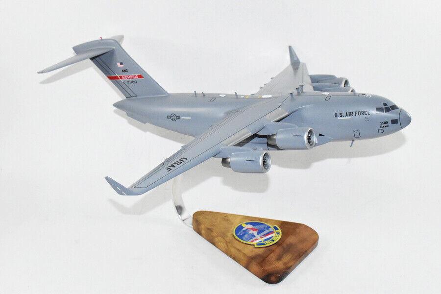 155th Airlift Squadron Tennessee ANG C-17 Model, 1/116th Scale, Mahogany, Cargo