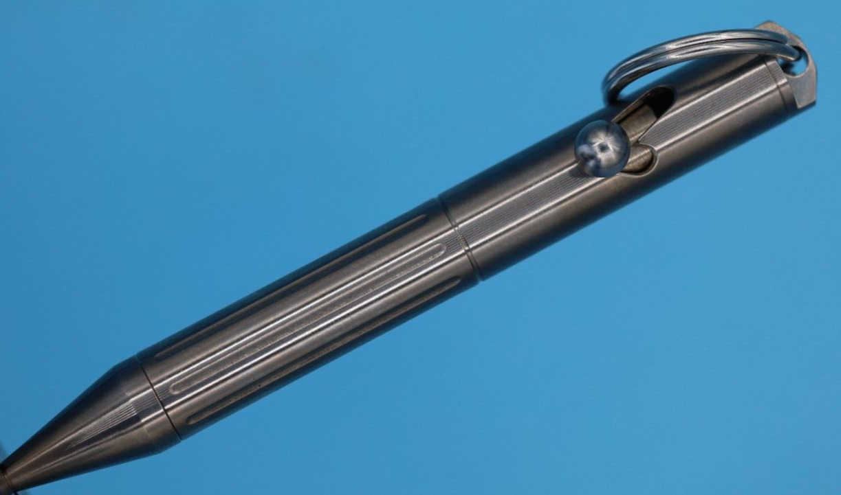 TC4 Titanium Alloy Bolt Action Pen Silver Lightweight for Keyring & EDC