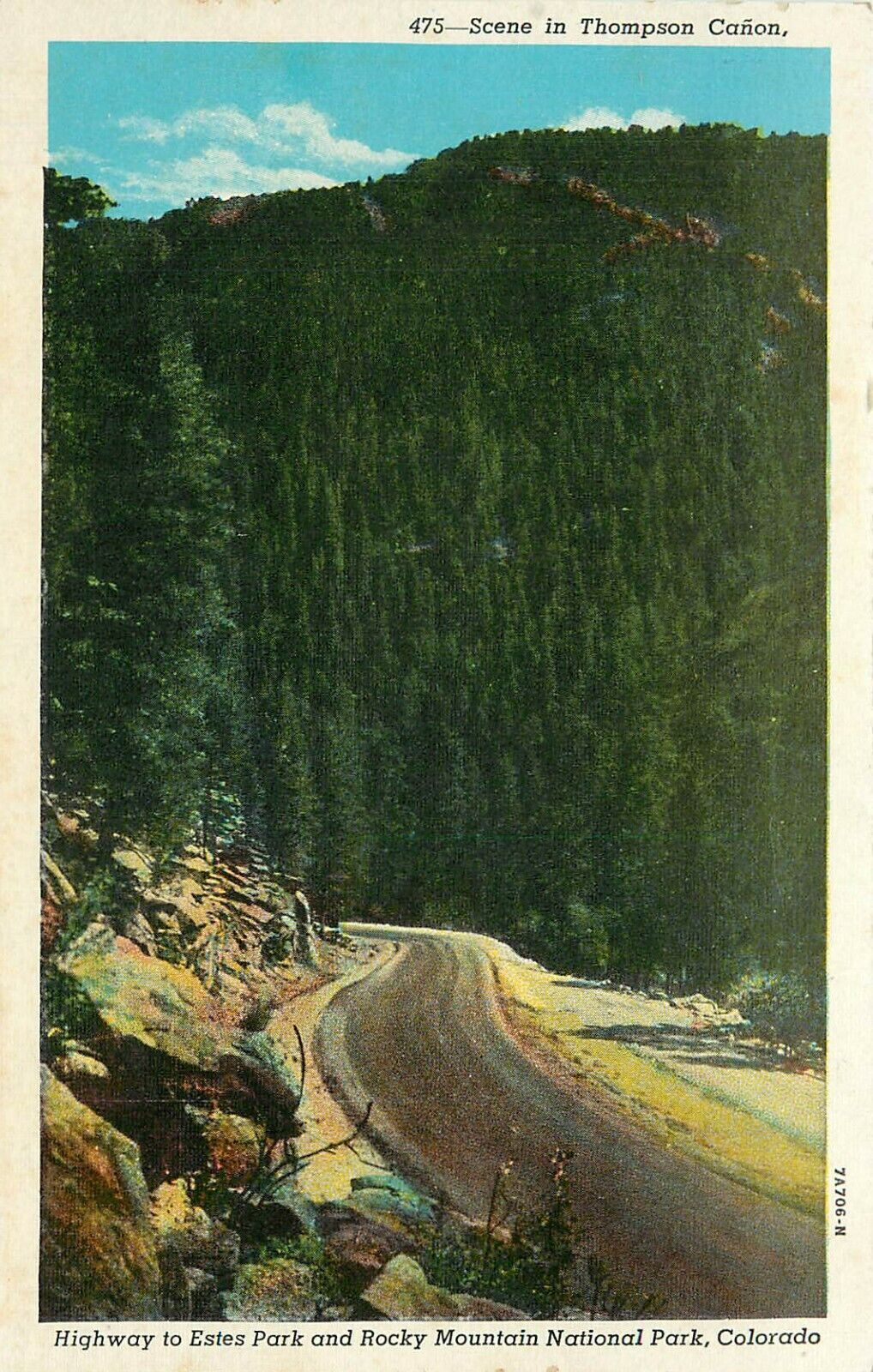 Highway Estes Park Colorado Rocky Mountain National Park CO Postcard