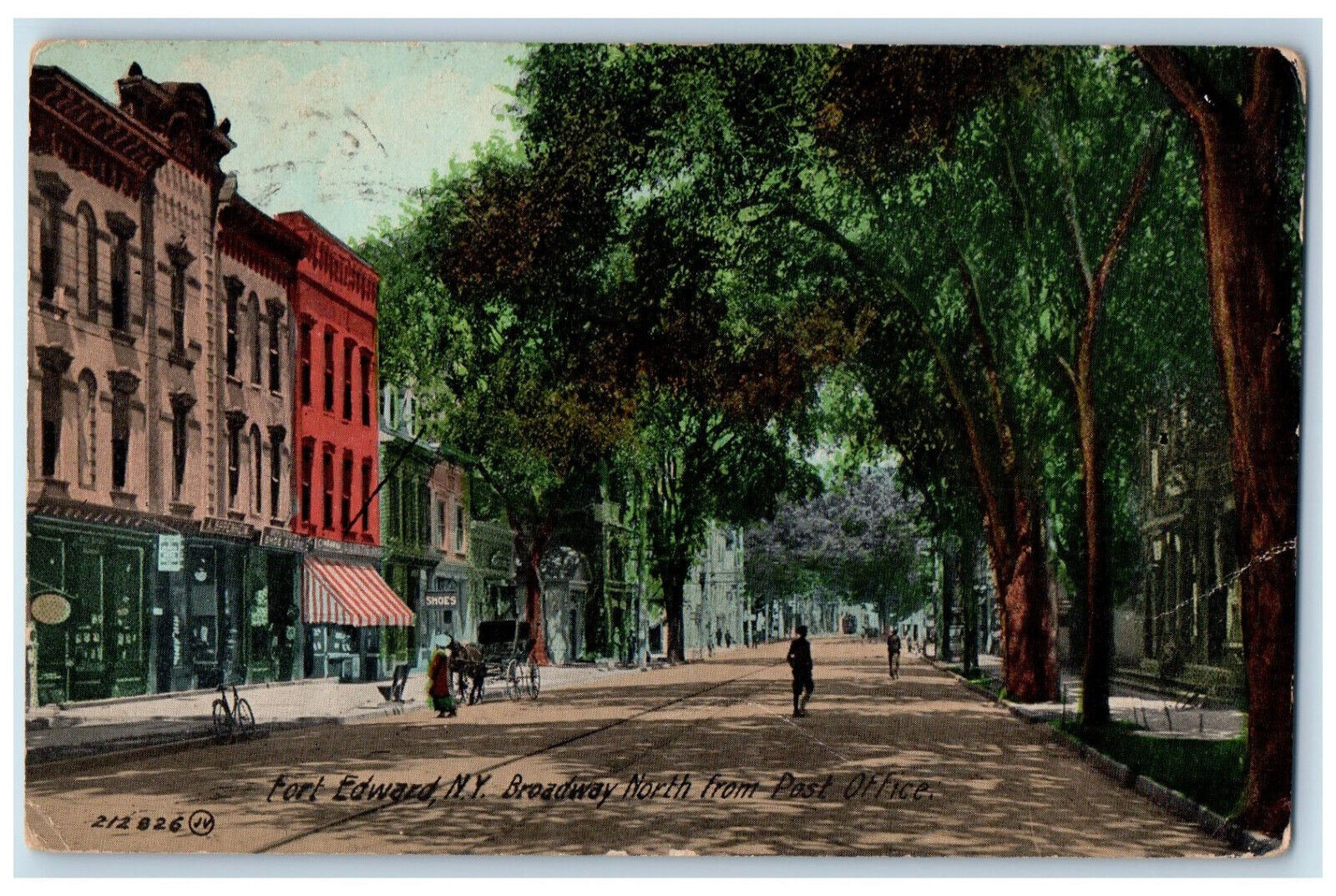 1912 Broadway North From Post Office Fort Edward New York NY Antique Postcard