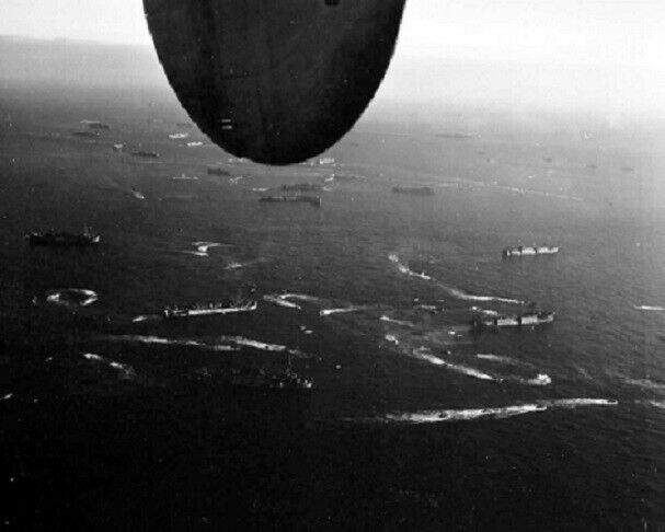 U.S. Invasion Fleet off the coast of Okinawa WWII 8x10 Photo 469a