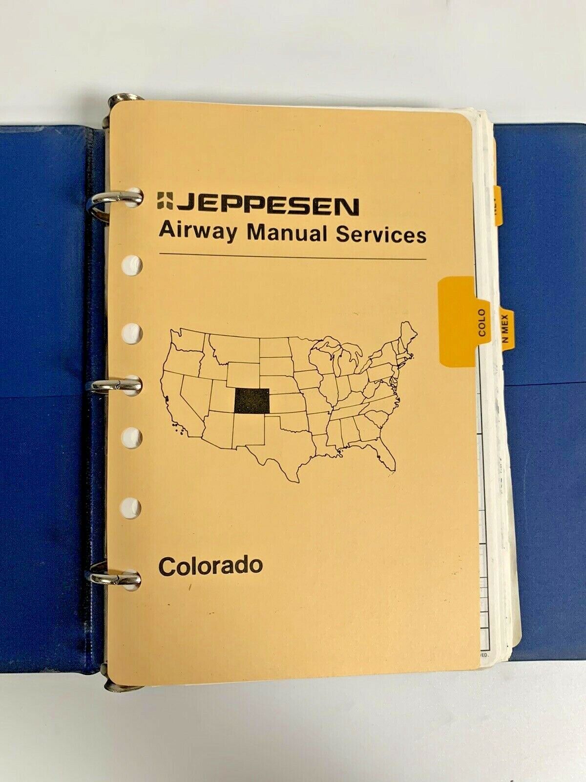 1990's Jeppesen Airway Manual 3-Ring Binder ~ Colorado, Nevada, New Mexico, Utah