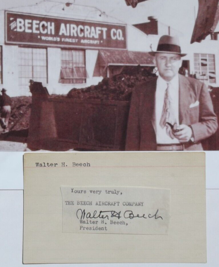 Walter Beech Aviation Pioneer Founded Beech Aircraft Company Autograph \'\'Rare\'\'.