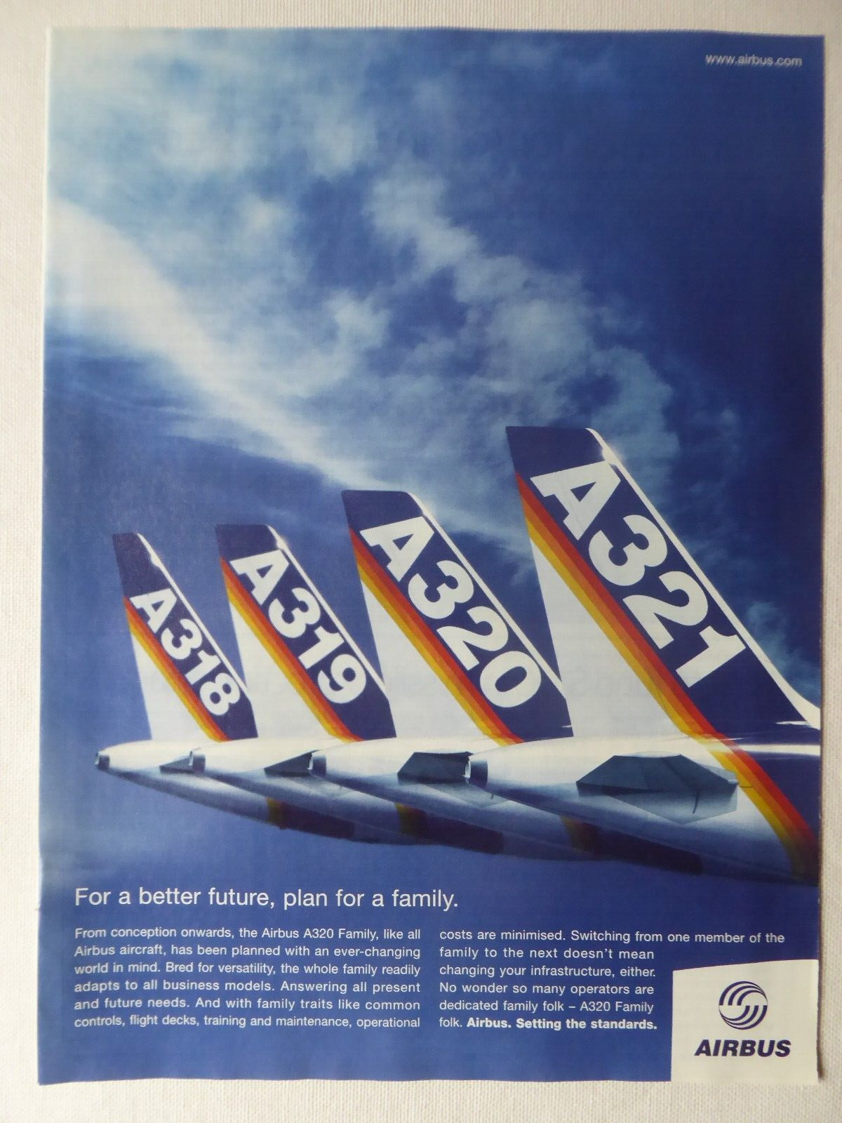 9/2003 PUB AVION AIRBUS A318 A319 A320 A321 AIRLINER AIRCRAFT ORIGINAL AD