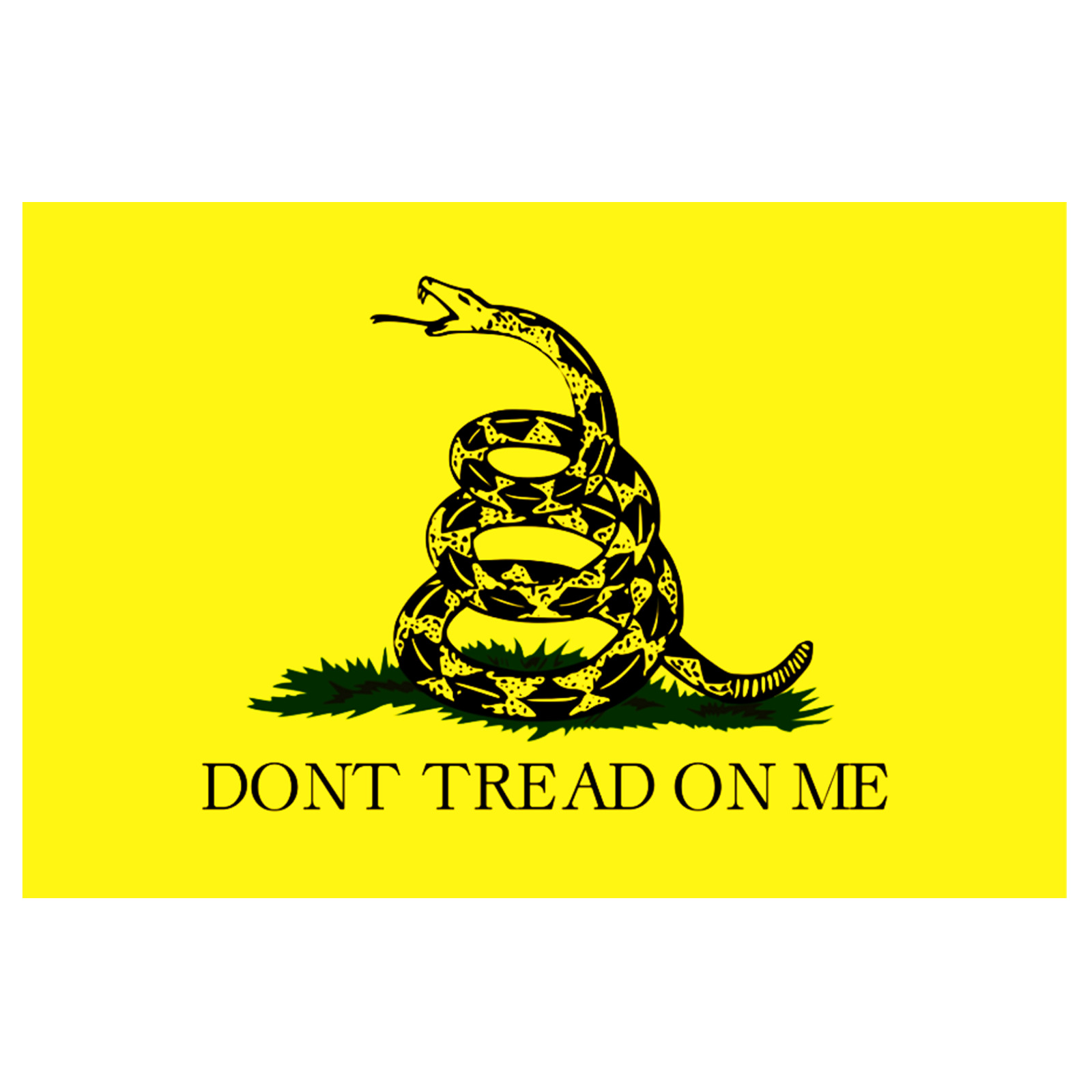 Don\'t Tread On Me Gadsden Flag Sticker 5x3.5 Inch Yellow Bumper Laptop Decal 