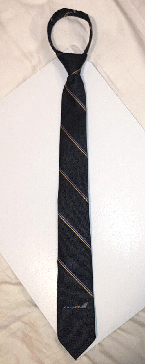 Atlas Air Tie-Rare. Permanently Tied, Adjusts with Zipper Mechanism in Back.