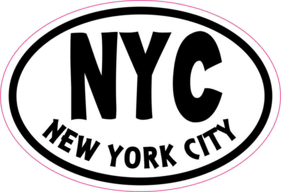 3X2 Oval NYC New York City, New York Sticker Vinyl Cities Car Bumper Stickers