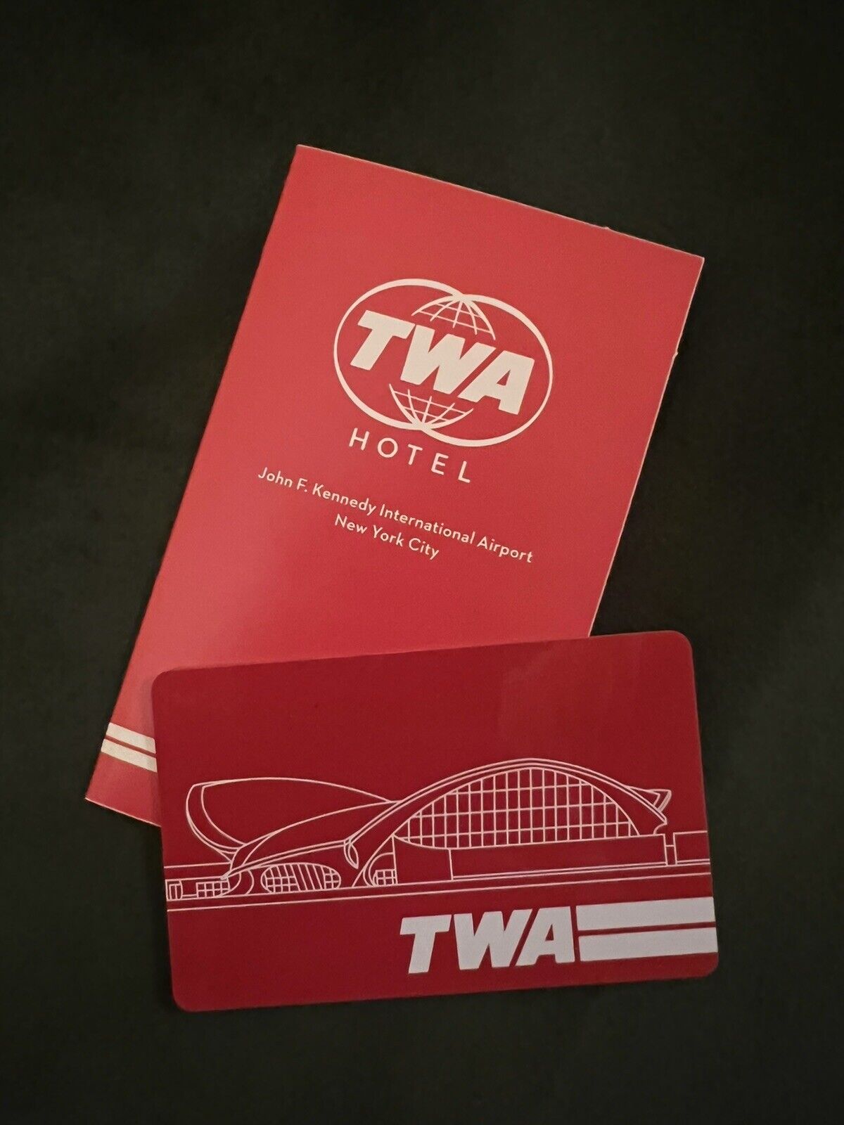 TWA Hotel Room Key Card + Holder JFK Airport NY - Eero Saarinen - Retro - NEW
