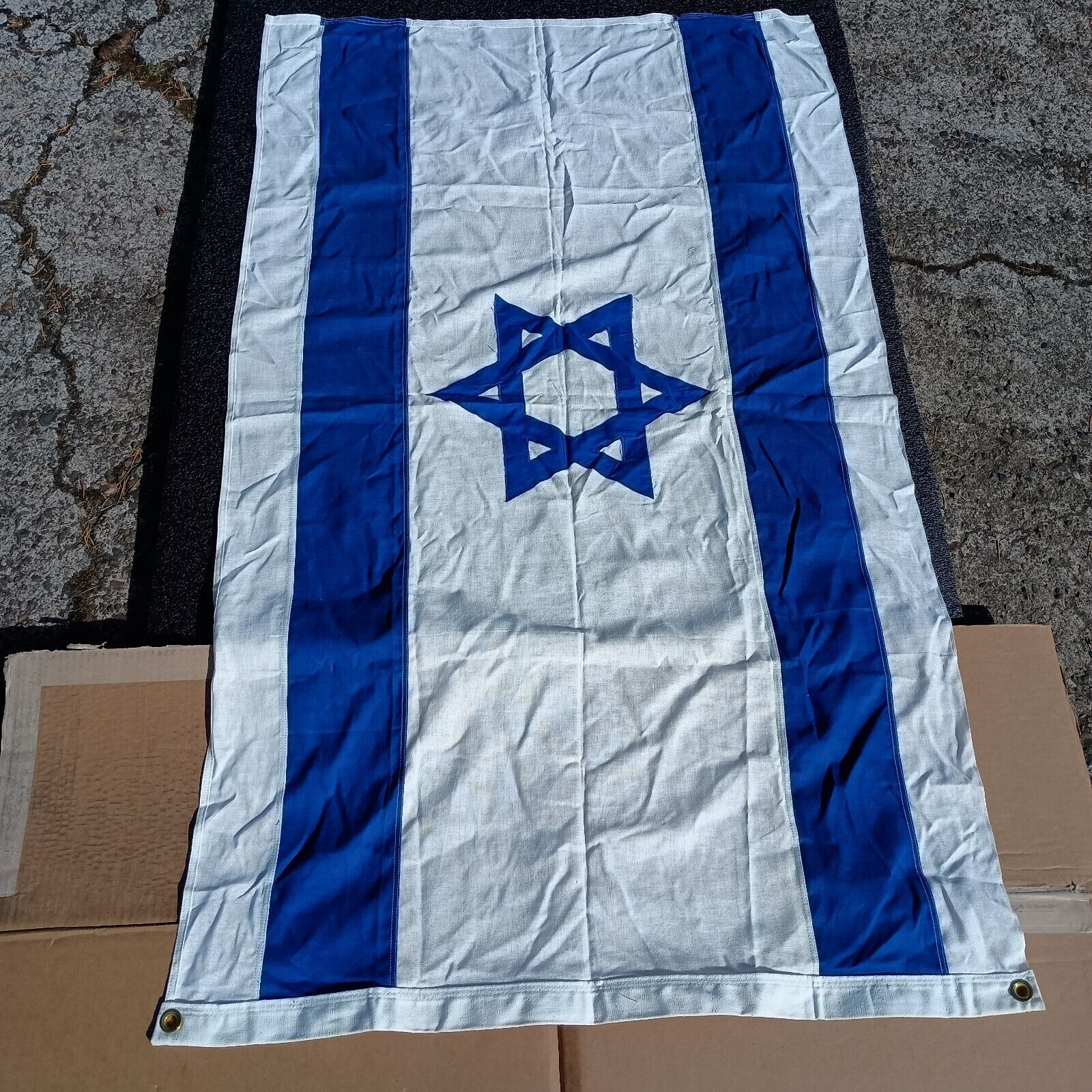 Vintage Flag of Israel Cotton Sewn Large 3\'x5\'