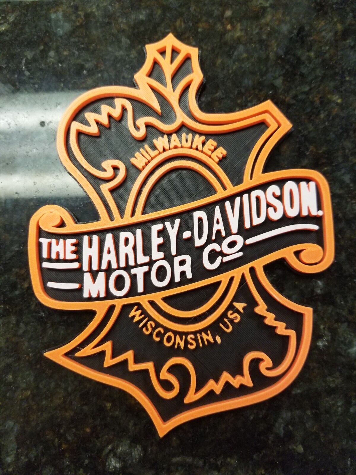 Harley Davidson Desk plaque  with stand 3D printed